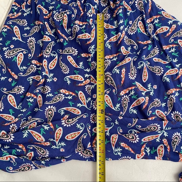 Westport blue and coral faux wrap jumpsuit with tie belt - Picture 7 of 7